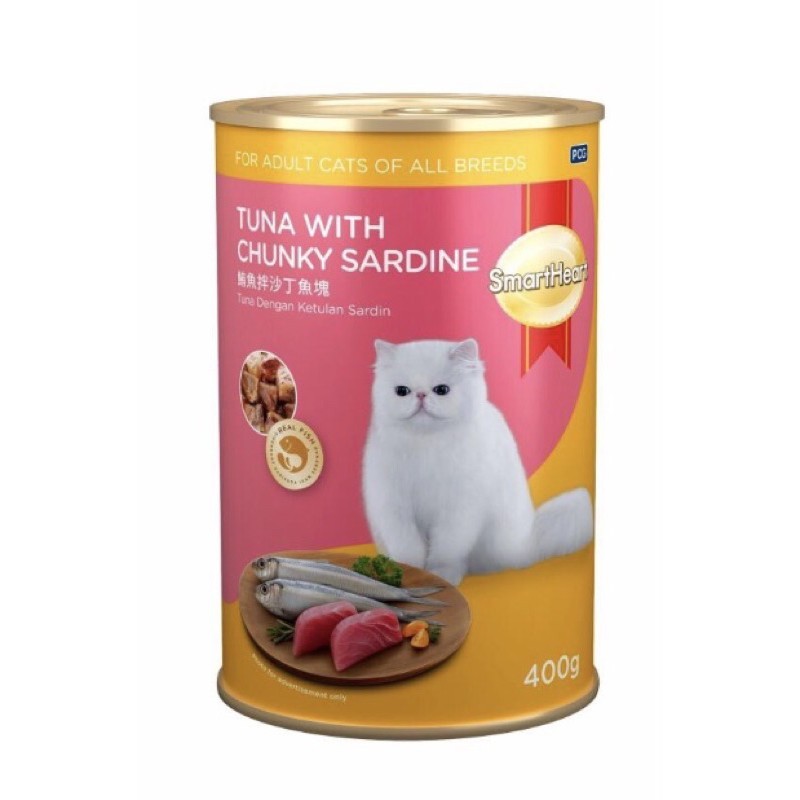 SmartHeart Cat Canned Tuna and Chunky Sardine 400gm