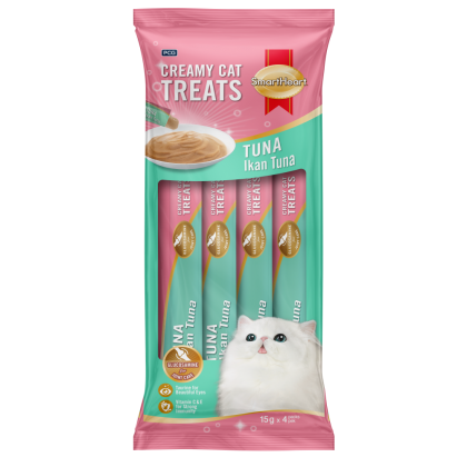 SmartHeart Lickable Creamy Cat Treat – Tuna Flavor 4*15g