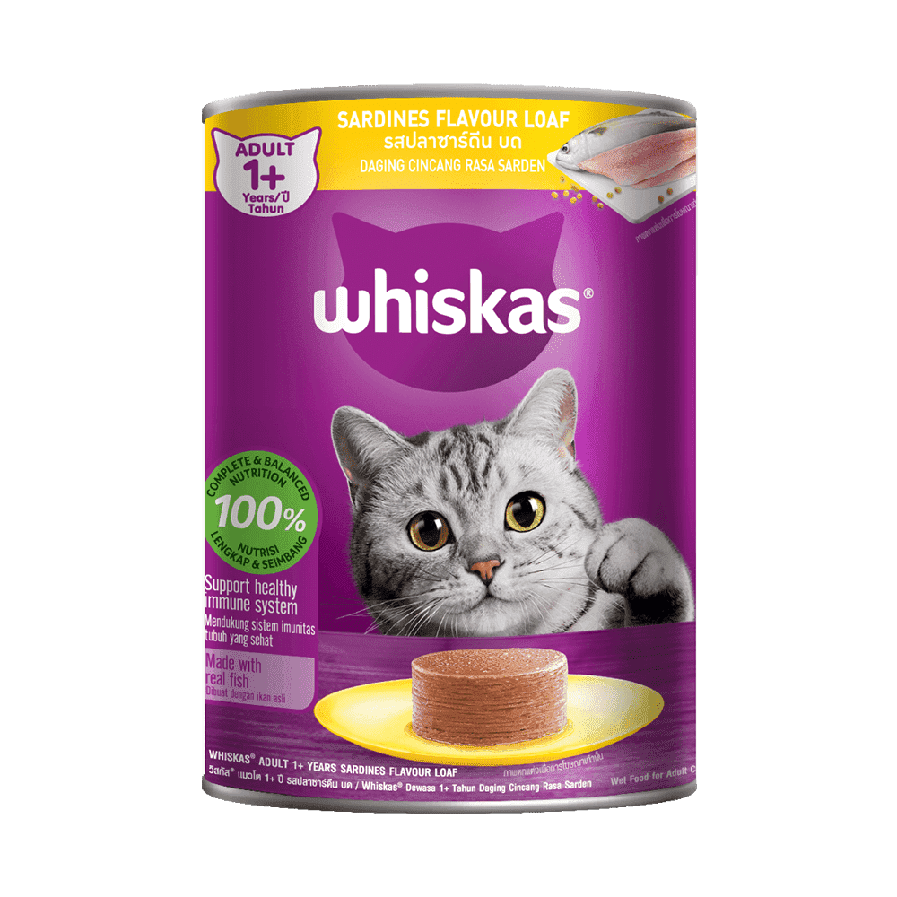 Whiskas Adult Cat Canned Food In Sardine 400g