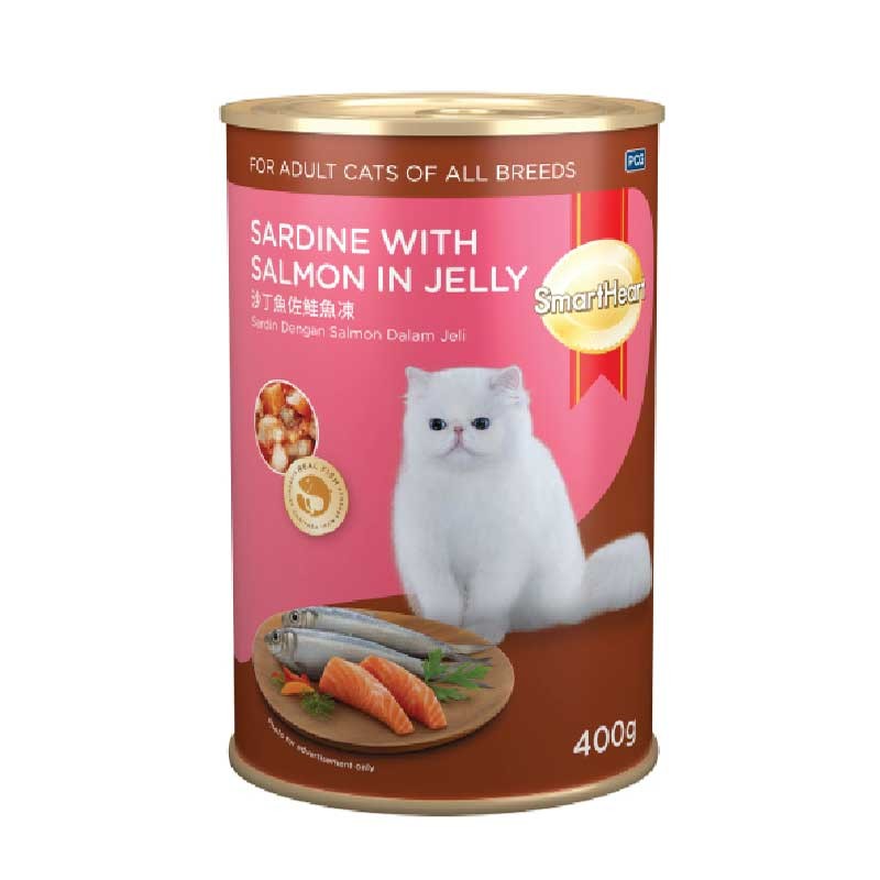 SmartHeart Cat Canned Food Sardine with Crab Stick in Jelly 400g