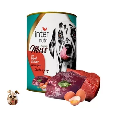 Inter Nutri Adult Dog Food Beef & Liver Can