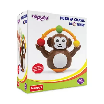 Funskool Giggles Push & Crawl Monkey Toy