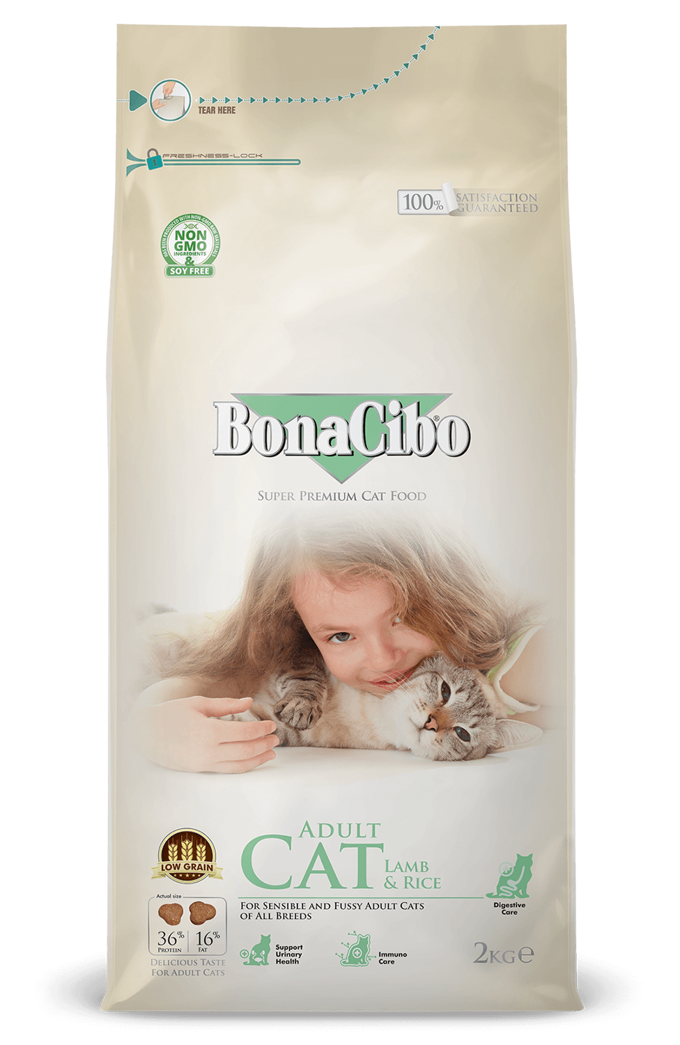 Bonacibo Adult Cat Food Lamb & Rice 2kg