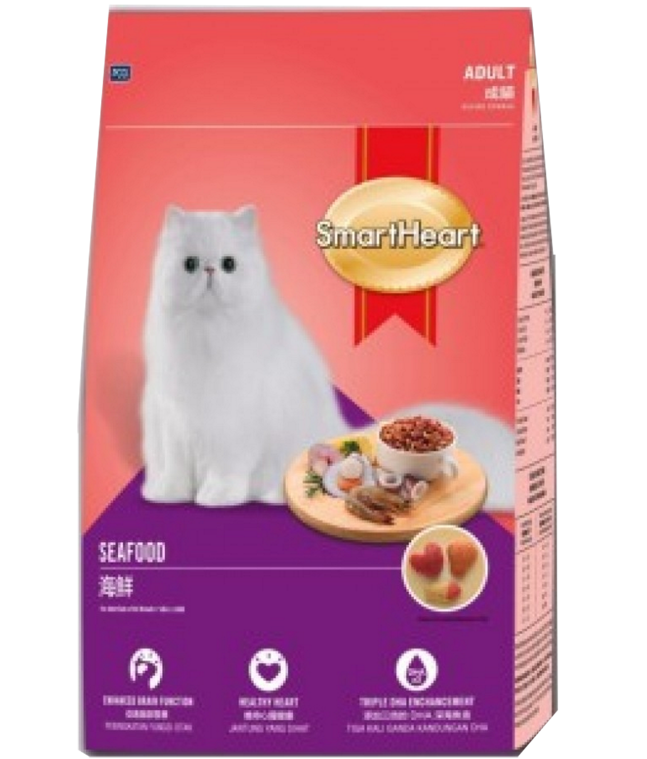 SmartHeart Adult Cat Dry Food Seafood - 3Kg (Adult)