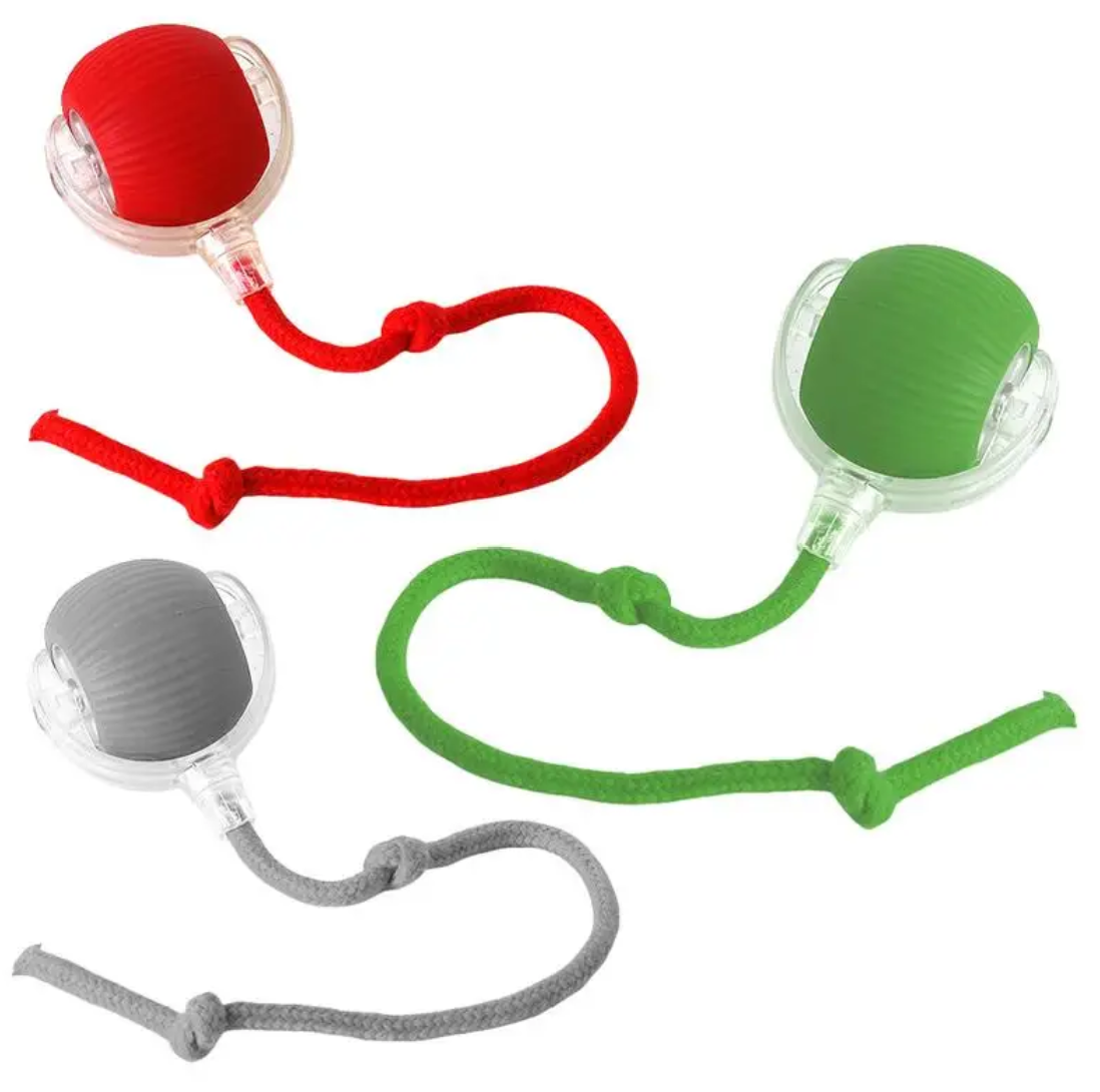 New Cat Interactive Ball Toy Automatic Rolling Ball Faux Tail Rechargeable Smart Pet Electric Toy Dog Cat Training Imitate Mouse